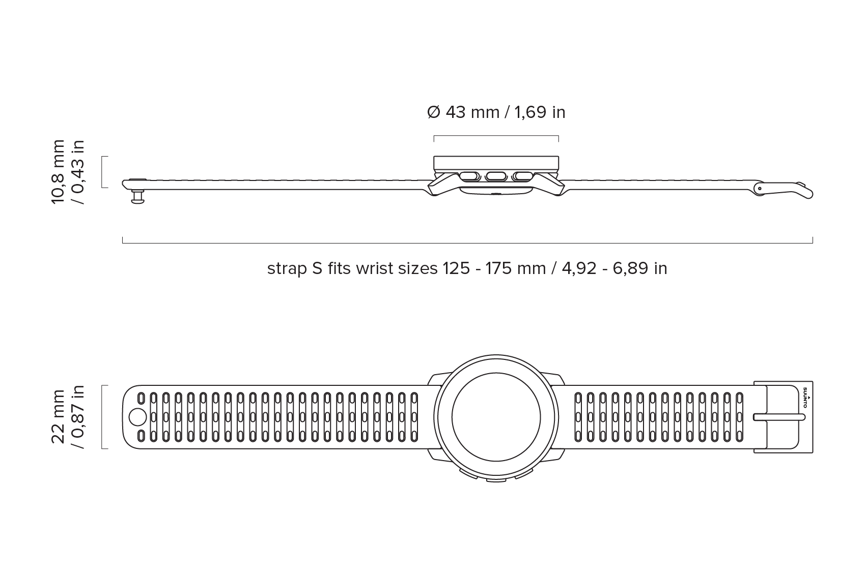 Suunto Peak Pro 9 Size Chart