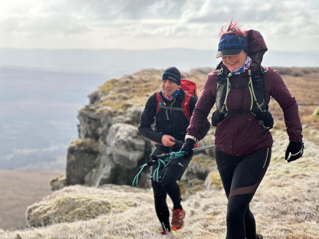 Mountain training recce run with Black Diamond poles